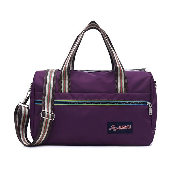 

duffel bags business luggage bag women cylinder fitness oxford zipper travel striped big nylon men duffle gym