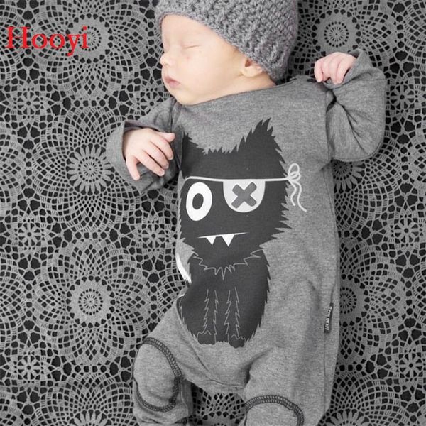 Ropa gris de una pieza para recién nacidos, mameluco para bebés, mono de moda de lobo gris para bebés, mono para niñas, puente infantil, ropa general 210413