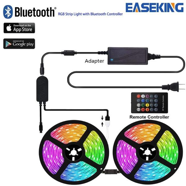 

strips led lights bluetooth 15m 20m no waterproof rgb flexible tape ribbon with dc 24v control