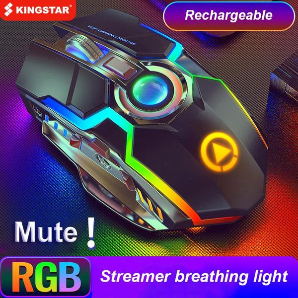 

mice mini wireless mouse matte rgb streamer gaming silent laser optical 2.4ghz game usb rechargeable lapergonomic design