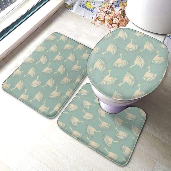 

bath mats art deco storks wid bathroom mat sets 3 piece set rugs memory foam toilet seat cover lid
