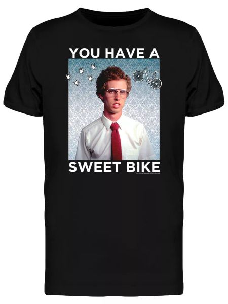 

napoleon dynamite you have a sweet bike quote men's black t-shirt, White;black