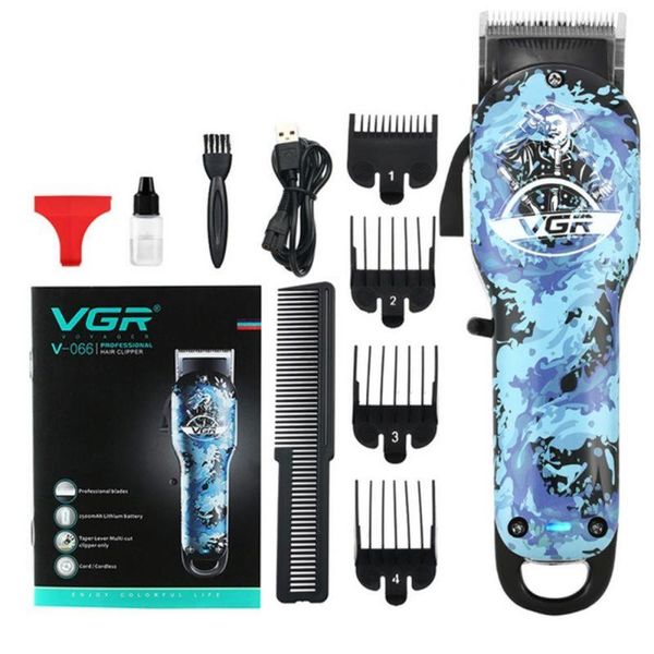 

hair clippers vgr v-066 electric hiar clipper usb charging stainless steel blade with limit comb