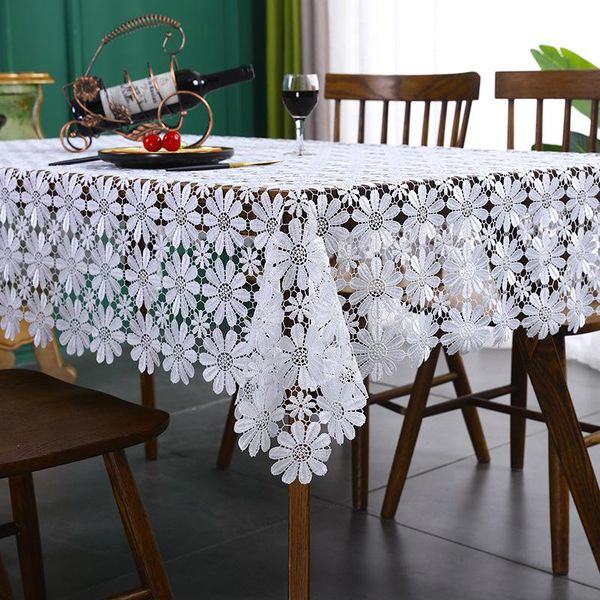 

table cloth white lace wedding banquet modern simple hollow out tablecloth cafe decorative furniture tv cover
