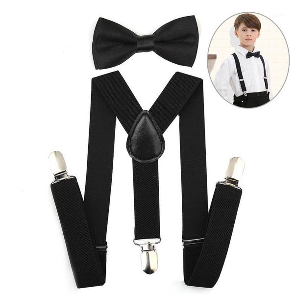 

belts children fashion suspender bow tie set adjustable elastic black for boys girls cinturones para mujer durable strap 20211, Black;brown