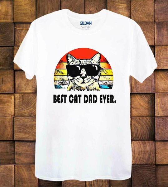 

cat dad ever t shirt lovers ladies/men's tee 856 t-shirts, White;black