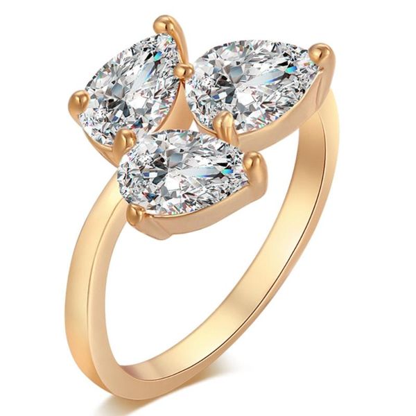

wedding rings fashion 1pcs simple tiny solid gold color crystal leaf finger austrian crystals band anniversary jewel, Slivery;golden