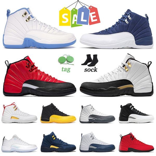 

2022 jumpman 12 12s basketball shoes high og university blue indigo reverse flu game royalty fiba dark grey playoff low easter mens women tr