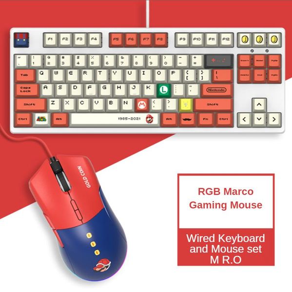 

keyboard mouse combos wired combo mechanical 104 keys 7200dpi rgb gaming macro diy