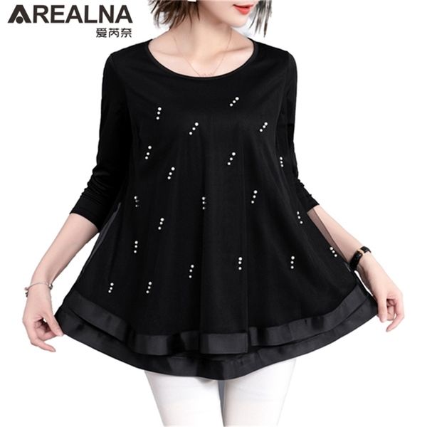 

womens and blouses autumn embroidery floral lace chiffon blouse femme plus size black long sleeve shirts camisas mujer 210401, White