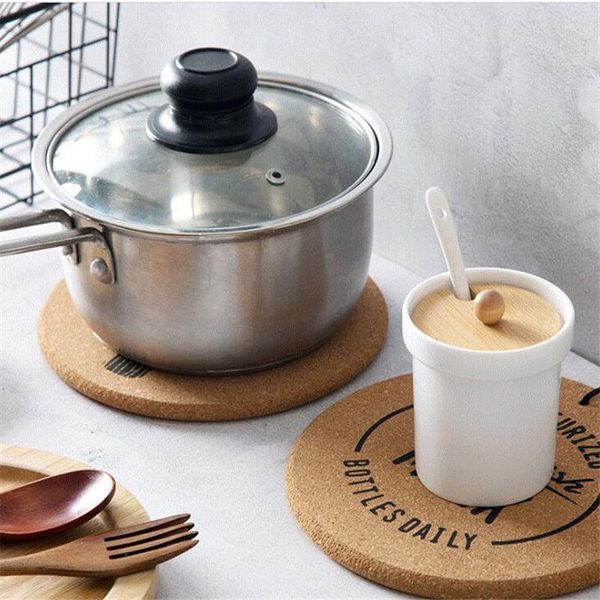 

mats & pads cork kitchen anti-scalding pan pad round dining table non-slip insulation placemat decoration accessories