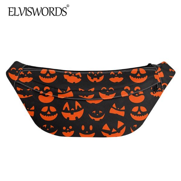 

funny halloween face print women men large banana bag boys durable canvas waist pack sport mezzanine bags