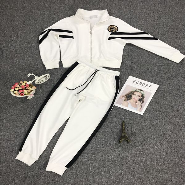 

tracksuits fashion sport suit xiaoxiangfeng leisure pure cotton sportswear women's autumn two piece set european, Gray