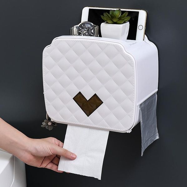 

toilet paper holders solid color multifunctional holder wall-mounted waterproof tissue box roll storage bathroom accessories