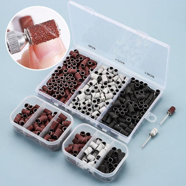 

nail art equipment sanding cap bands for manicure machine drill grinding bit files pedicure tool diy accessories #80 #120 #180 size, Silver