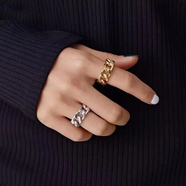 

cluster rings european and american fashion simple personality couple ring open chain to participate in the party wedding 2021, Golden;silver