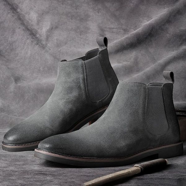 

boots 2021 fashion suede men chelsea business casual british style comfortable classic selling 3kc381 089q, Black