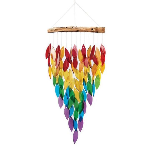 

decorative objects & figurines rainbow color maple wind chime window pendant wall hanging ornament home garden decoration yard patio balcony