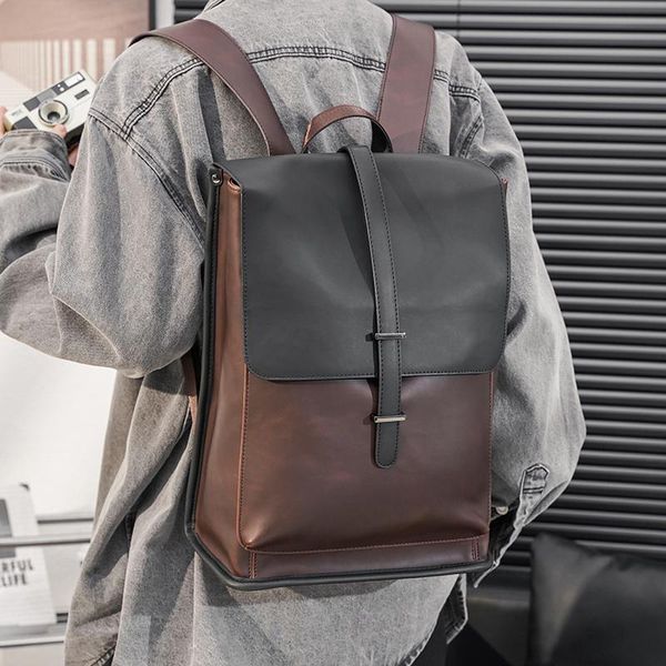 

backpack crazy horse leather for men women retro travel large capacity lapbackbag student school bag teens daypack rucksack