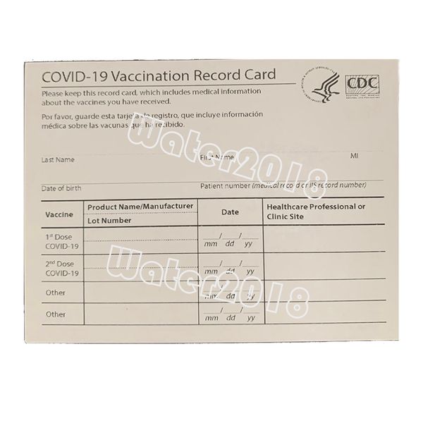 

4*3inch cdc paper vaccination card files vaccinated record cards business cardes fills fast delivery