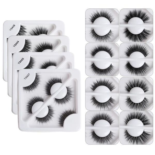 

3 pairs mink eyelashes natural false 3d lashes makeup soft fake eyelash extension hand made eye lashes1