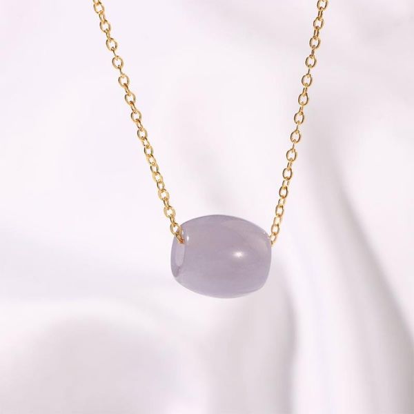 

chains quartzite jade color pendant korean style choker women necklace jewelry accessories lovers clavicle chain, Silver