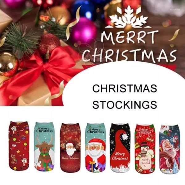 

christmas decorations 1pcs socks creative 3d printing men and women couple cotton cartoon santa claus deer gifts