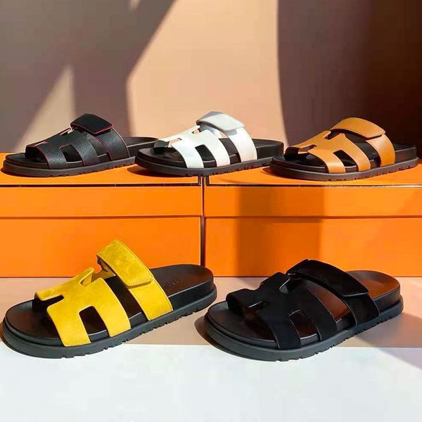 

slippers sandals h family flat slippers round head exposed finger back space sandals women 2021 spring and summer new leather forzly, Black