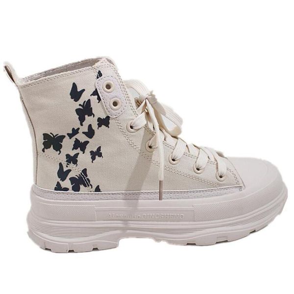 

boots women snow british style woman short casual high canvas women's internal increase shoes ll974, Black