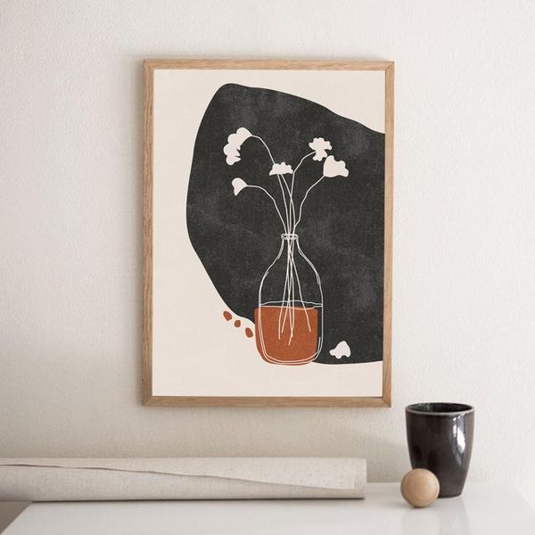 

paintings abstract boho potted plant trendy canvas painting wall art poster and print pictures for living room decoration home decor