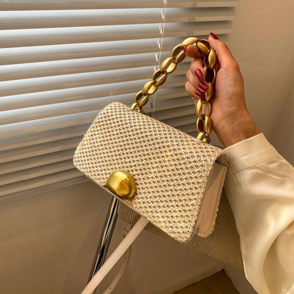 

bag women's 2021 straw woven bag urban simple chain hand cross shoulder entity
