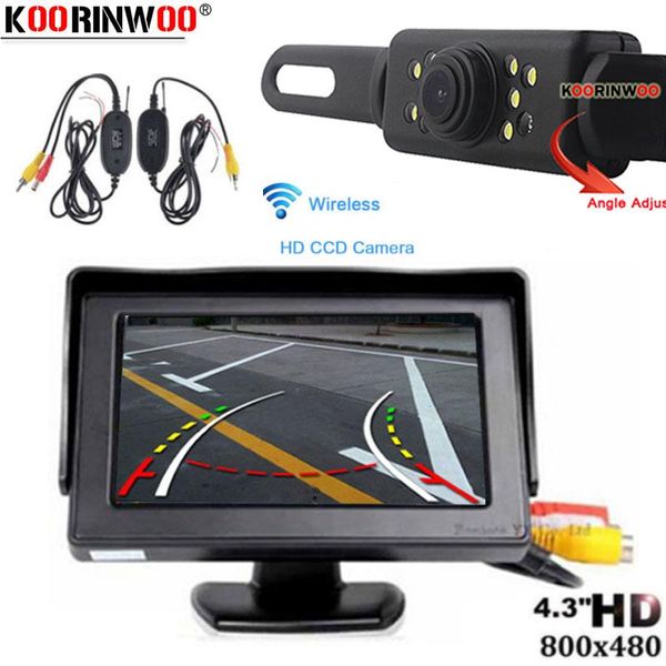 

car rear view cameras& parking sensors koorinwoo license plate camera with monitor wireless kit 9 lights ir night vision accessories reverse