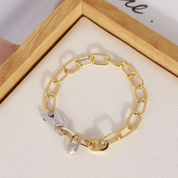 

bangle simple stitching chain hit color fashion trendy bracelet, Black