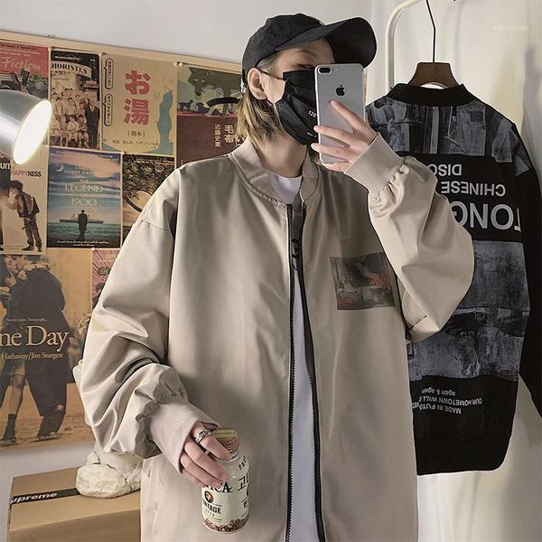 

men's jackets 2021 teenagers student baseball uniform jacket mens spring korean and autumn couples wear hong kong style coat, Black;brown