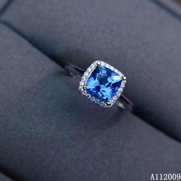 

cluster rings kjjeaxcmy fine jewelry 925 sterling silver inlaid natural blue z ring female elegant support test selling, Golden;silver