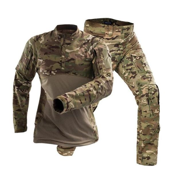 

men's tracksuits frog clothing suit cotton wear long-sleeved combat uniforms special forces army, Gray