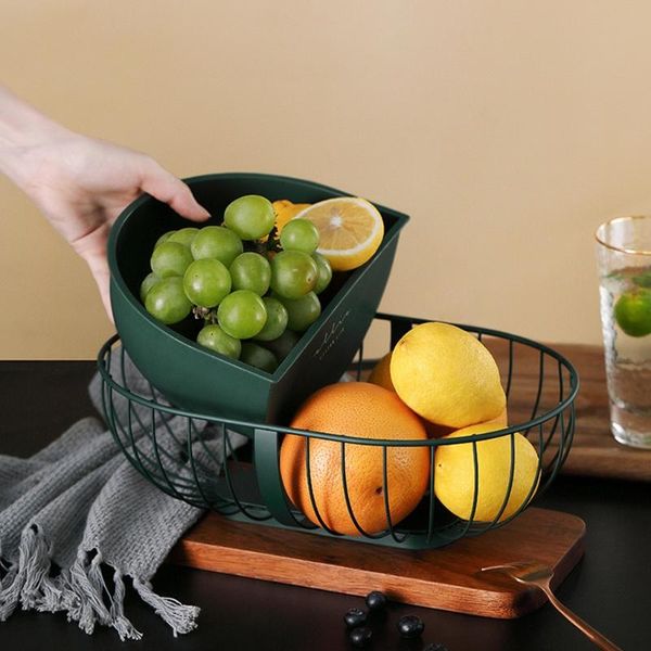 

storage baskets metal wire fruit vegetable snack tray kitchen container drain modern bowl nordic style basket