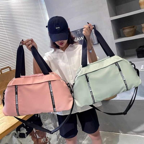 

duffel bags fashion women's bag trendy solid color travel for girls large capacity yoga waterproof oxford cloth sports gym