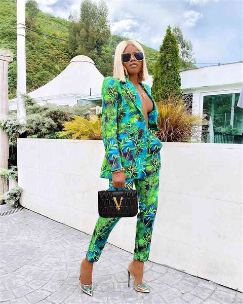 

two piece dress celebrity bandage arrivals green printing elegant woman pieces suit party vestios deigner a3c5, White