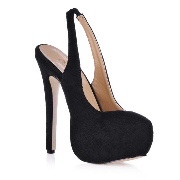

dress shoes bridal party round toe stiletto platform slingback women pumps zapatos mujer tacon alto de aguja scarpe da donna yj3463b-c3, Black