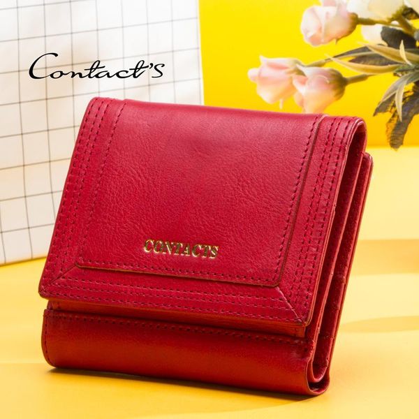 

wallets fashion korean leather lady wallet tri-fold short, Red;black