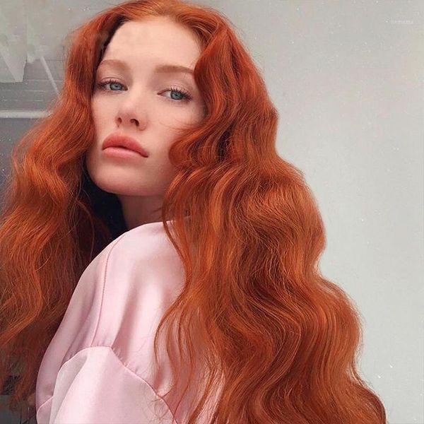 

synthetic lace front wig cosplay curly ginger orange red burgundy hair for black women gluelesss pre plucked frontal short wigs1