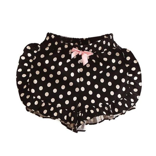

shorts children's short pants cotton breathable for kids polka dot printing casual wild style girls beach, Black