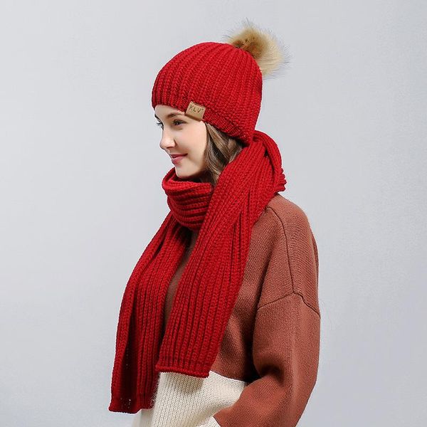 

beanie/skull caps women's wool scarf hat suit two sets of large vertical bar cap lady keep warm and, Blue;gray