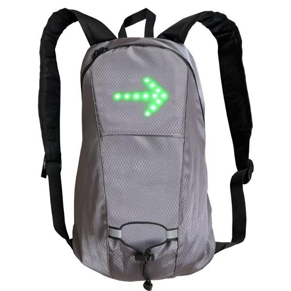

outdoor bags 15l reflective led light backpack with turn signal usb rechargeable bag for safe night riding climbing safety gear