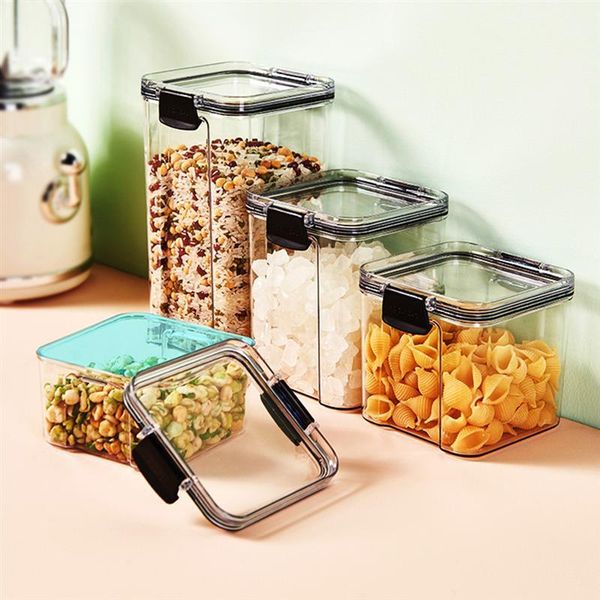 

grain storage tank sealed rice container jar with lid noodle box insectproof refrigerator kitchen organizer bottles & jars