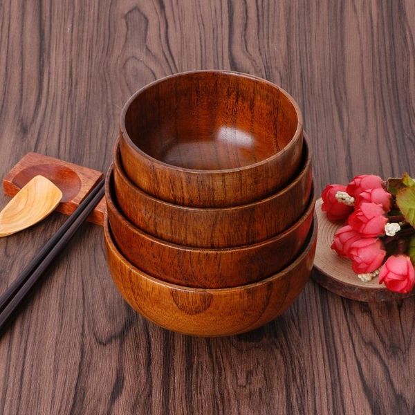 

natural jujube wooden rice soup bowl containter kitchen utensil tableware bowls