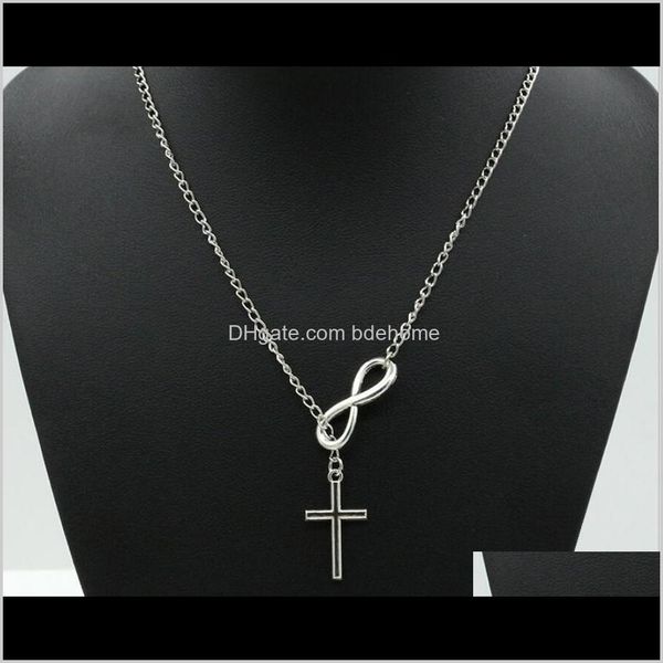 

& pendants drop delivery 2021 fashion infinity cross pendant necklaces wedding party event 925 sier plated chain elegant jewelry for women l, Silver