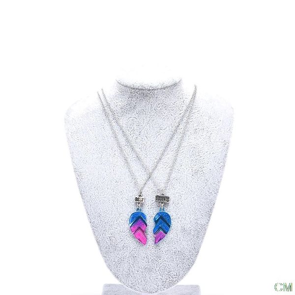 

pendant necklaces 2pcs bff couple necklace heart friend letter jewelry, Silver