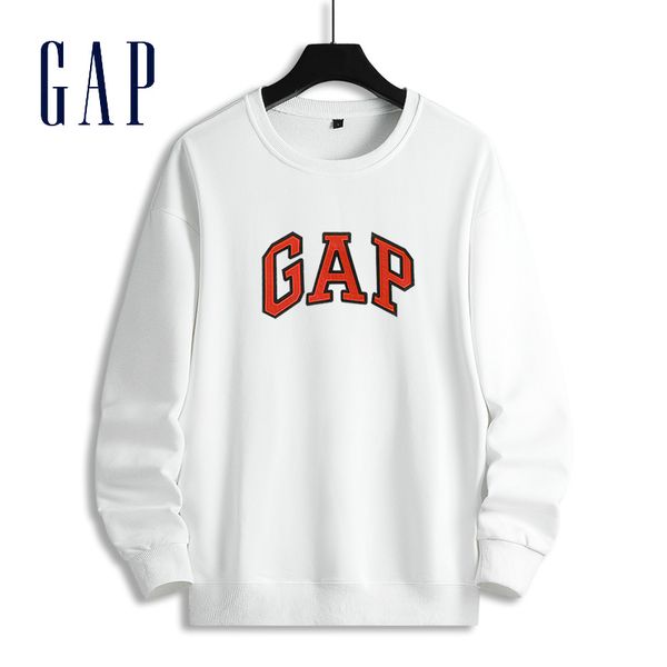 

brand hoodie gap sweater round neck men's pullover long sleeve lovers new spring and autumn thin solid color fashion, Black